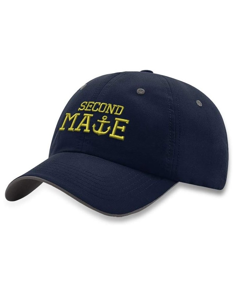 Custom Richardson Soft Running Hat Gold Letters Second Mate Embroidery Polyester Navy Charcoal Design Only $17.94 Baseball Caps