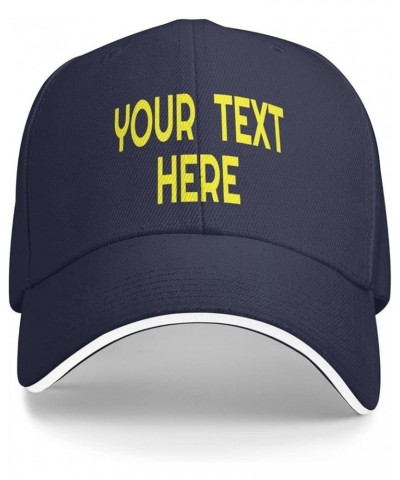 Custom Hat,Custom Logo Caps Your Custom Here,Custom Hat Design Your Own Classic Mens Womens Personalized Baseball Cap Navy Bl...