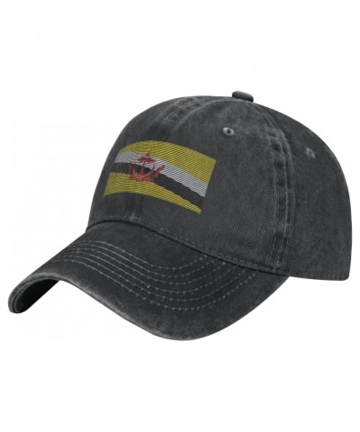 Brunei Flag Adjustable Stylish Unique Unisex Washed Cowboy Baseball Adult Hat Black $11.10 Baseball Caps