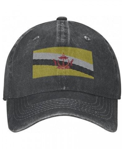 Brunei Flag Adjustable Stylish Unique Unisex Washed Cowboy Baseball Adult Hat Black $11.10 Baseball Caps