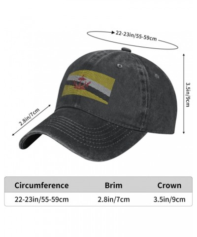 Brunei Flag Adjustable Stylish Unique Unisex Washed Cowboy Baseball Adult Hat Black $11.10 Baseball Caps