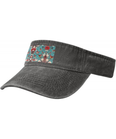 Hen Flying Butterflies Among Flowers Adult Sunscreen Visor Hats Womens Men Wide Brim Beach Sun Visor Hat Open Top Design Deep...