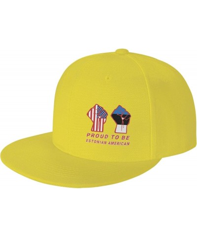 Snapback Baseball Cap Proud to Be Estonian Estonia USA Flag for Men Women Yellow $10.49 Baseball Caps