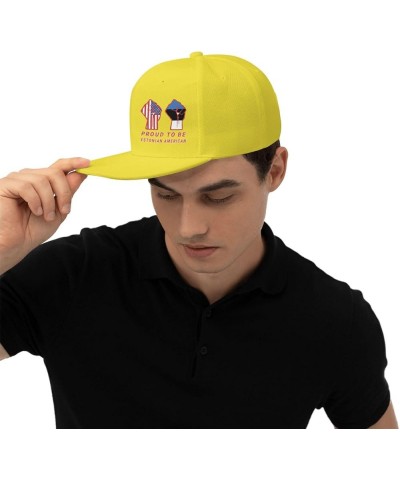 Snapback Baseball Cap Proud to Be Estonian Estonia USA Flag for Men Women Yellow $10.49 Baseball Caps