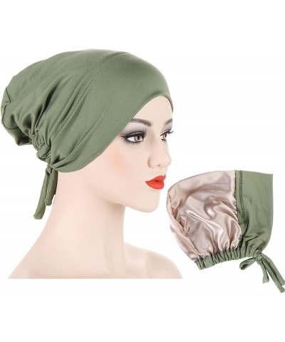 Womens Knit Slouchy Caps Soft Knitted Heardband Trendy Warm Cuffed Plain Hat Silk Winter Hats Cotton Cap B03-green $9.51 Skul...