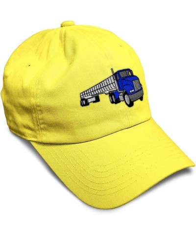 Soft Baseball Cap End Dump Trailer Embroidery Trucks Construction Twill Cotton Dad Hats for Men & Women Yellow Design Only $1...