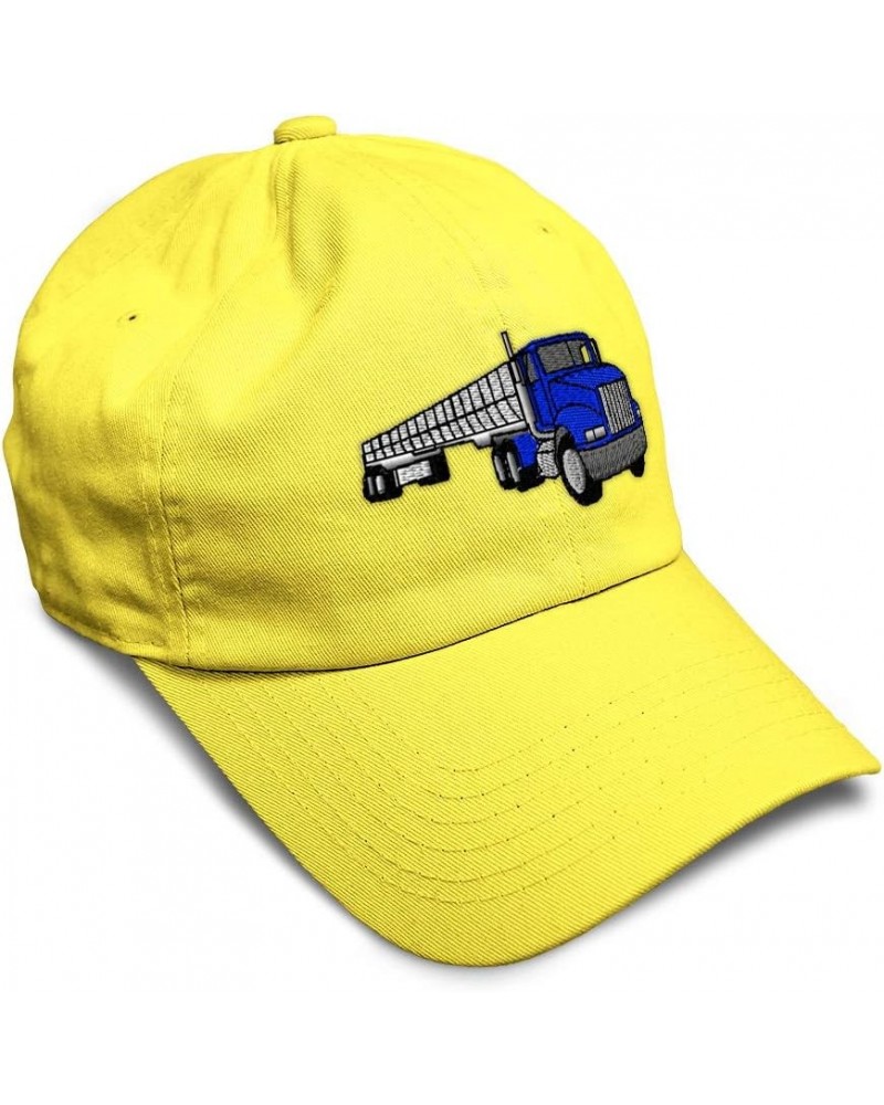 Soft Baseball Cap End Dump Trailer Embroidery Trucks Construction Twill Cotton Dad Hats for Men & Women Yellow Design Only $1...