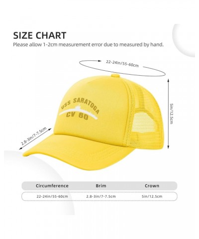 USS Saratoga Cv-60 Baseball Cap Canvas Mesh-Back Cap Yellow $14.26 Baseball Caps