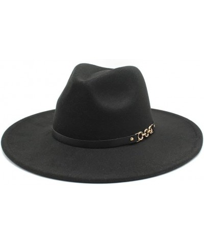 9cm Large Brim Autumn and Winter Wool Jazz Hat Women's Fashion Casual Large Brim Felt Jazz Hat Luopan Caps & Hats Camel $15.1...