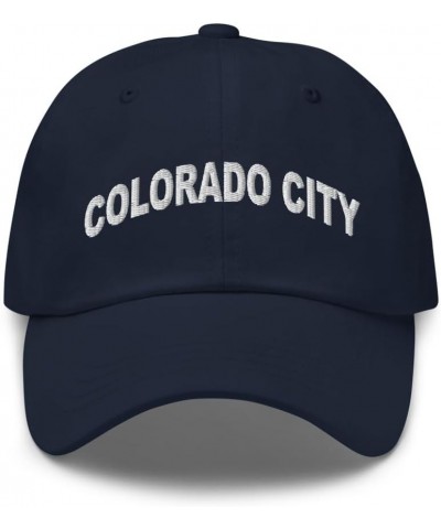 Colorado City Texas Hat Colorado City TX Cap Embroidered Dad Hat Adjustable Strap Closure Unisex Navy $22.79 Baseball Caps