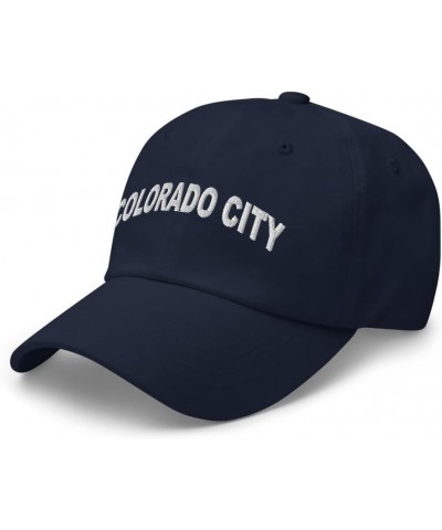 Colorado City Texas Hat Colorado City TX Cap Embroidered Dad Hat Adjustable Strap Closure Unisex Navy $22.79 Baseball Caps