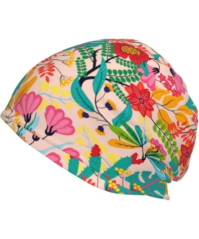 Hawaii Flower Floral Beanie Hat Funny Sleep Cap Headwear Hats Neck Gaiter Headscarf for Women Men Hawaii-06 $10.25 Skullies &...