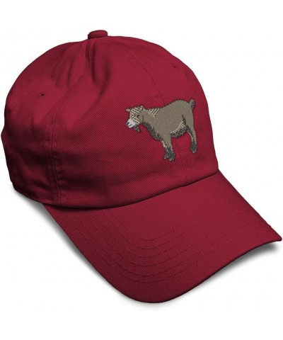 Soft Baseball Cap Pygmy Goat Embroidery Farm and Domesticated Animals Twill Cotton Dad Hats for Men & Women Burgundy Design O...