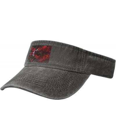 Smoke Style Flag of Turkey Sun Visor Hats for Women Men Adjustable Sports Sun Hats Cotton Golf Cap Deep Heather $14.33 Visors