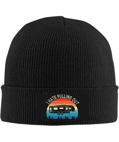 I Hate Pulling Out Camping Funny Retro Outdoor Beanie Hat Women Knitted Hat Skull Cap Men Knit Slouchy Hat Black Black $11.19...