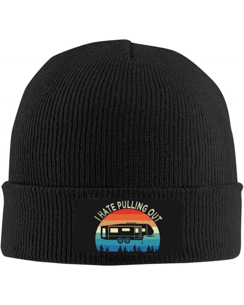 I Hate Pulling Out Camping Funny Retro Outdoor Beanie Hat Women Knitted Hat Skull Cap Men Knit Slouchy Hat Black Black $11.19...