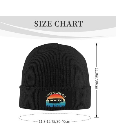 I Hate Pulling Out Camping Funny Retro Outdoor Beanie Hat Women Knitted Hat Skull Cap Men Knit Slouchy Hat Black Black $11.19...