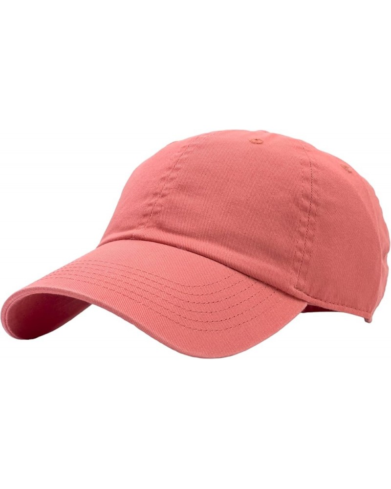 Unisex Classic Low Profile Cotton Baseball Cap Plain Blank Camoflauge Soft Unconstructed Adjustable Size Dad Hat Coral $8.69 ...