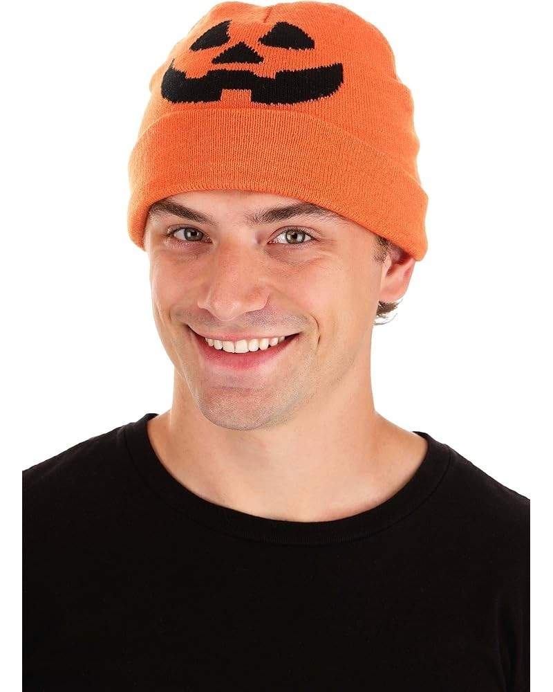 Jack-O-Lantern Beanie for Adults Orange $10.07 Skullies & Beanies