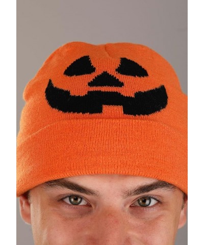 Jack-O-Lantern Beanie for Adults Orange $10.07 Skullies & Beanies