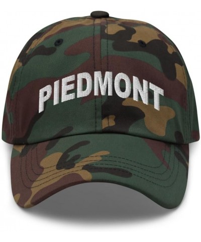 Piedmont Oklahoma Hat Piedmont Cap Embroidered Dad Hat Adjustable Strap Closure Unisex Green Camo $21.19 Baseball Caps