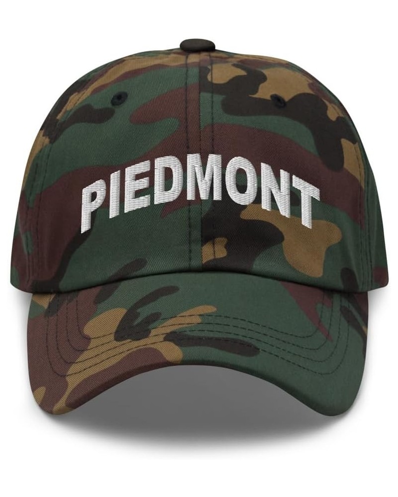 Piedmont Oklahoma Hat Piedmont Cap Embroidered Dad Hat Adjustable Strap Closure Unisex Green Camo $21.19 Baseball Caps