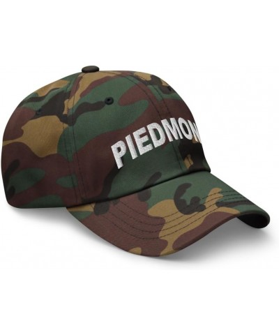 Piedmont Oklahoma Hat Piedmont Cap Embroidered Dad Hat Adjustable Strap Closure Unisex Green Camo $21.19 Baseball Caps