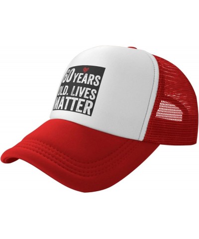 60 Years Old Lives Matter Unisex Baseball Cap Original Dad Hat Adjustable Red $9.04 Baseball Caps