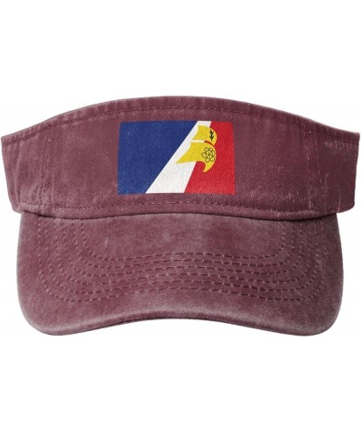 Flag of Franco Terreneuviens Sun Hat Sun Visor Hats for Women Men Baseball Cap Golf Hats Red $11.36 Visors