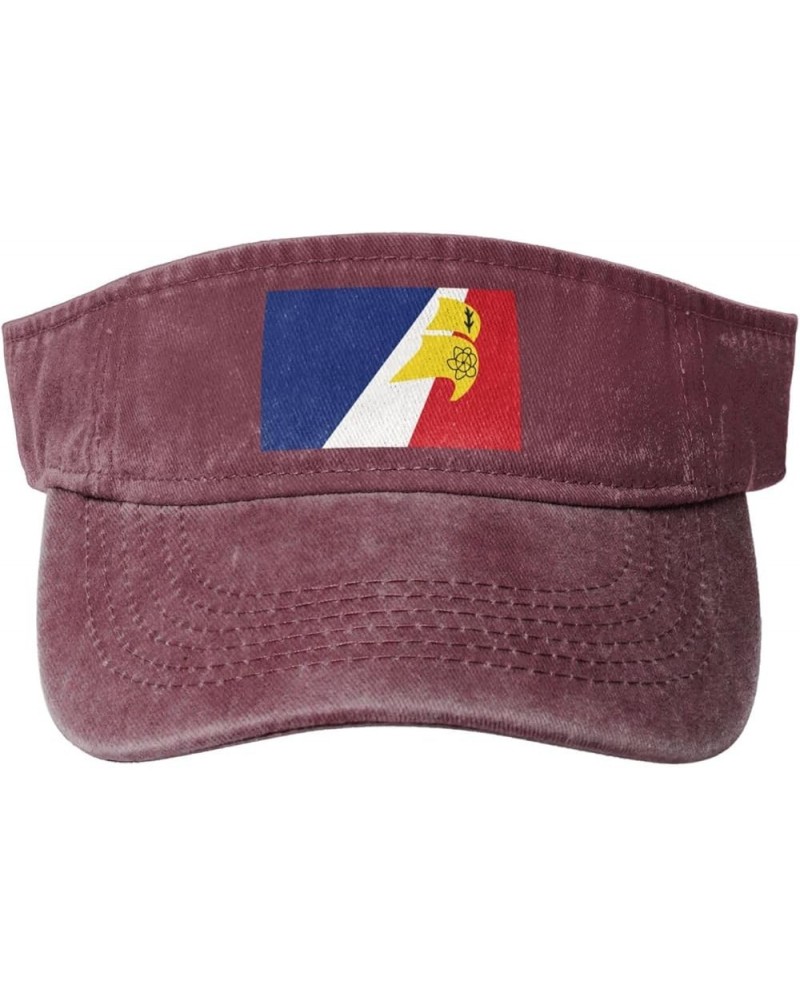 Flag of Franco Terreneuviens Sun Hat Sun Visor Hats for Women Men Baseball Cap Golf Hats Red $11.36 Visors