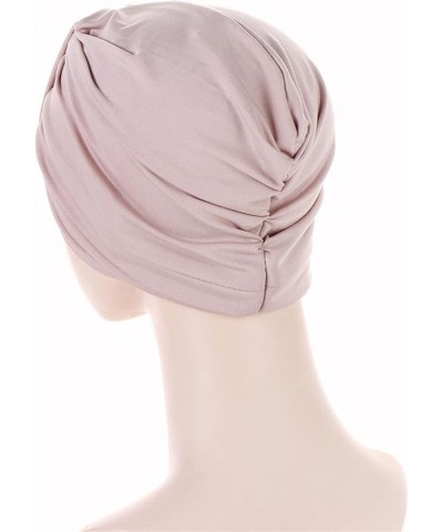 Women Knot Fashion Pleated Turban Cap Headwrap Sleep Hat Muslim Hijib Khaki $8.48 Skullies & Beanies