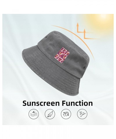 Passion Fruit Seamless Pattern Bucket Hat for Men Women Outdoor Washed Cotton Sun Hats Travel Beach Hat Gray $14.35 Bucket Hats