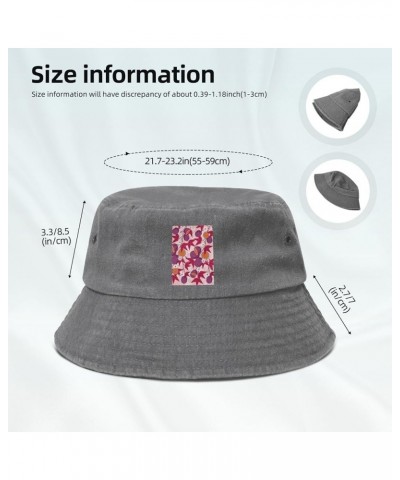 Passion Fruit Seamless Pattern Bucket Hat for Men Women Outdoor Washed Cotton Sun Hats Travel Beach Hat Gray $14.35 Bucket Hats