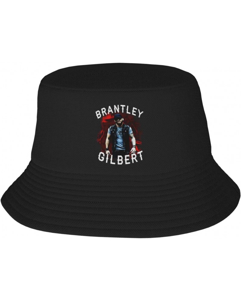 Brantley Music Gilbert Adult Fisherman Hat Unisex Fashion Print Bucket Hat Summer Beach Sun Cap Outdoor Black $11.51 Bucket Hats