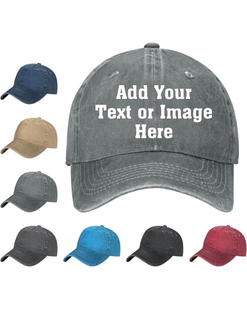 Custom Baseball Caps Personalized Text Image Logo Hats for Men Women, 7 Colors Gray $8.99 Baseball Caps