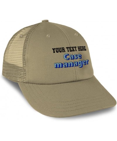 Custom Custom Trucker Hat Baseball Cap Case Manager Clients Cotton Care Dad Hats for Men & Women Khaki Personalized Text Here...