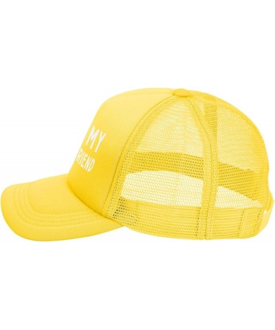 I Heart My Boyfriend Women's Baseball Hat Original Snapback Cap Adjustable Yellow $10.65 Baseball Caps