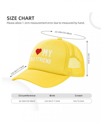 I Heart My Boyfriend Women's Baseball Hat Original Snapback Cap Adjustable Yellow $10.65 Baseball Caps