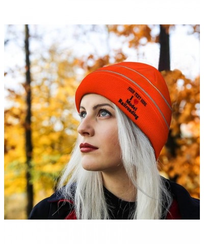 CustomReflective Beanie I (Love) Model Railroading Red Heart Hobbies Lovers Model-Building Acrylic 1 Size Neon Orange Persona...