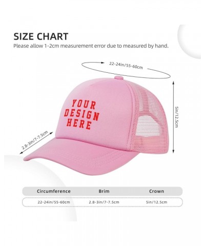 Custom Hats for Men Design Your Own Name Logo Text Image Personalized Hats Pink $7.63 Baseball Caps