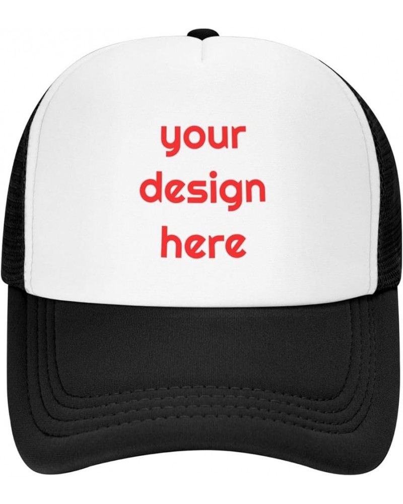 Custom Hats for Men Add Your Own Photo Logo Picture Design Your Personalized Trucker Hats Black $7.77 Baseball Caps