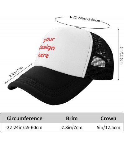 Custom Hats for Men Add Your Own Photo Logo Picture Design Your Personalized Trucker Hats Black $7.77 Baseball Caps