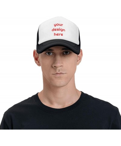 Custom Hats for Men Add Your Own Photo Logo Picture Design Your Personalized Trucker Hats Black $7.77 Baseball Caps