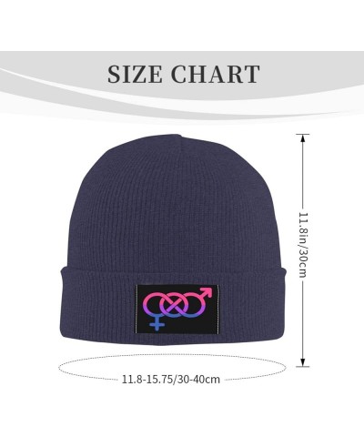 Winter Knit Hat Cap for Men Women, Bisexual Flag Symbol Daily Beanie Hat Unisex Warm Cuff Ski Skull Caps Black Navy Blue $11....