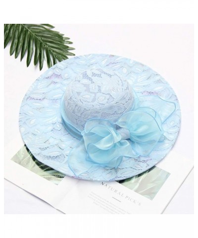 Women's Church Fascinator Bridal Tea Party Wedding Hat in N Out Burger Hat Light Blue-h $8.34 Sun Hats