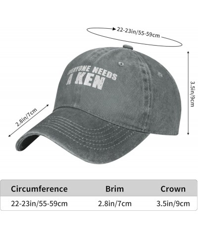 Men Women Baseball Hats Adjustable Everyone Needs a Ken Washed Denim Low Profile Dad Hat Gray $9.54 Baseball Caps