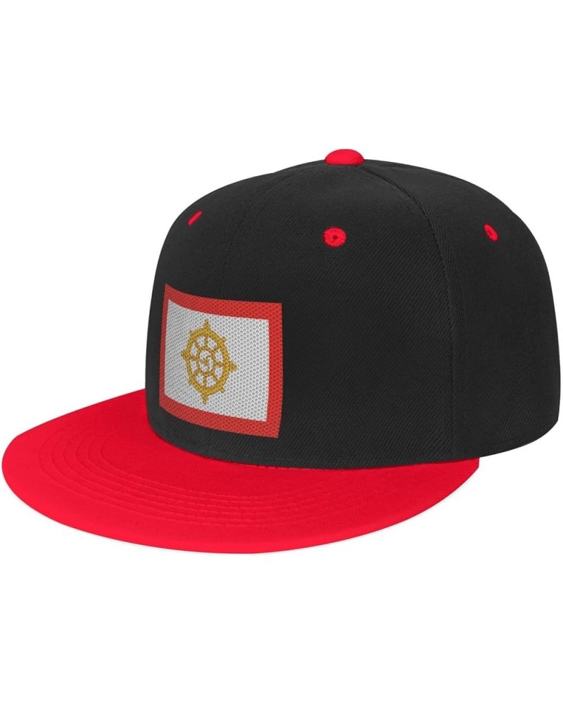 Flag of Sikkim Baseball Cap for Men Women Snapback Hat Adjustable Flat Bill Hats Red $12.36 Baseball Caps