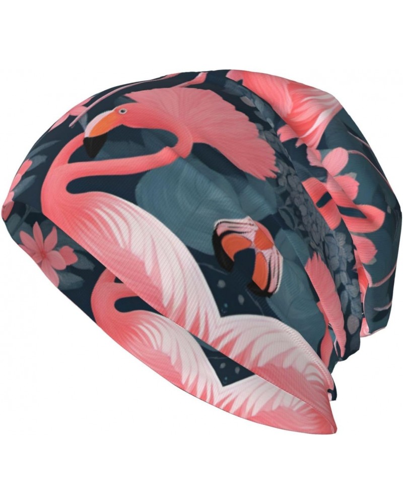 Pink Flamingos Versatile Knit Hat with Brim - Quality Men's & Women's Winter Headwear, Fashion Adult Knit Cap $13.54 Skullies...