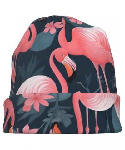 Pink Flamingos Versatile Knit Hat with Brim - Quality Men's & Women's Winter Headwear, Fashion Adult Knit Cap $13.54 Skullies...