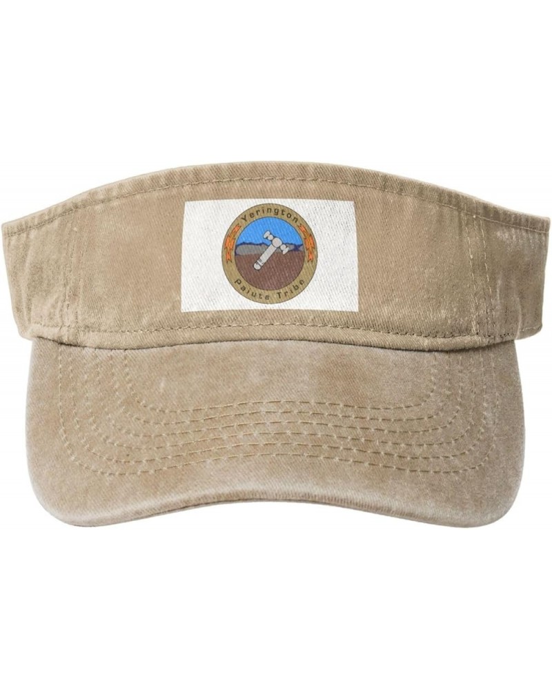 Flag of The Yerington Paiute Tribe Sun Visor Hats for Women Men Sun Hat Vintage Golf Hat Adjustable Baseball Cap Natural $14....